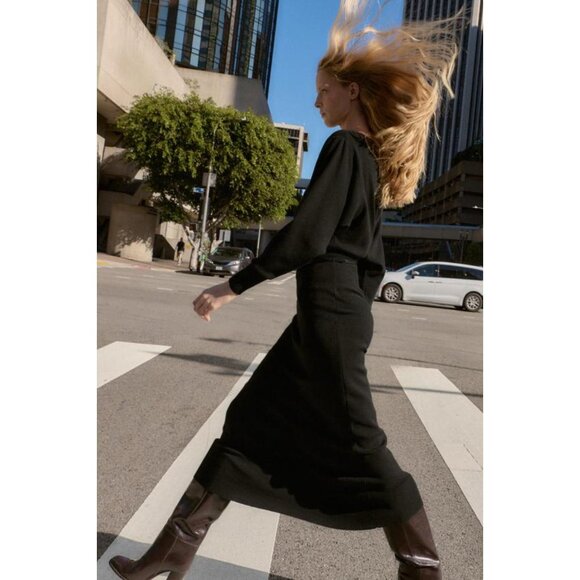 ZARA BELTED MIDI DRESS - Picture 7 of 10